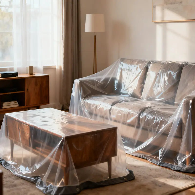 ☔Clear Waterproof PE Tarp, Transparent Outdoor Cover with Metal Grommets