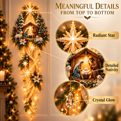 ⏳ Last Day 52% OFF – ✝️ Nativity Starfall Wall Light | Warm Golden Bethlehem Glow for Christmas Walls & Faith-Filled Homes ⭐