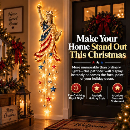 🗽 Liberty 250 Starfall Wall Glow – Patriotic Anniversary Lighted Keepsake