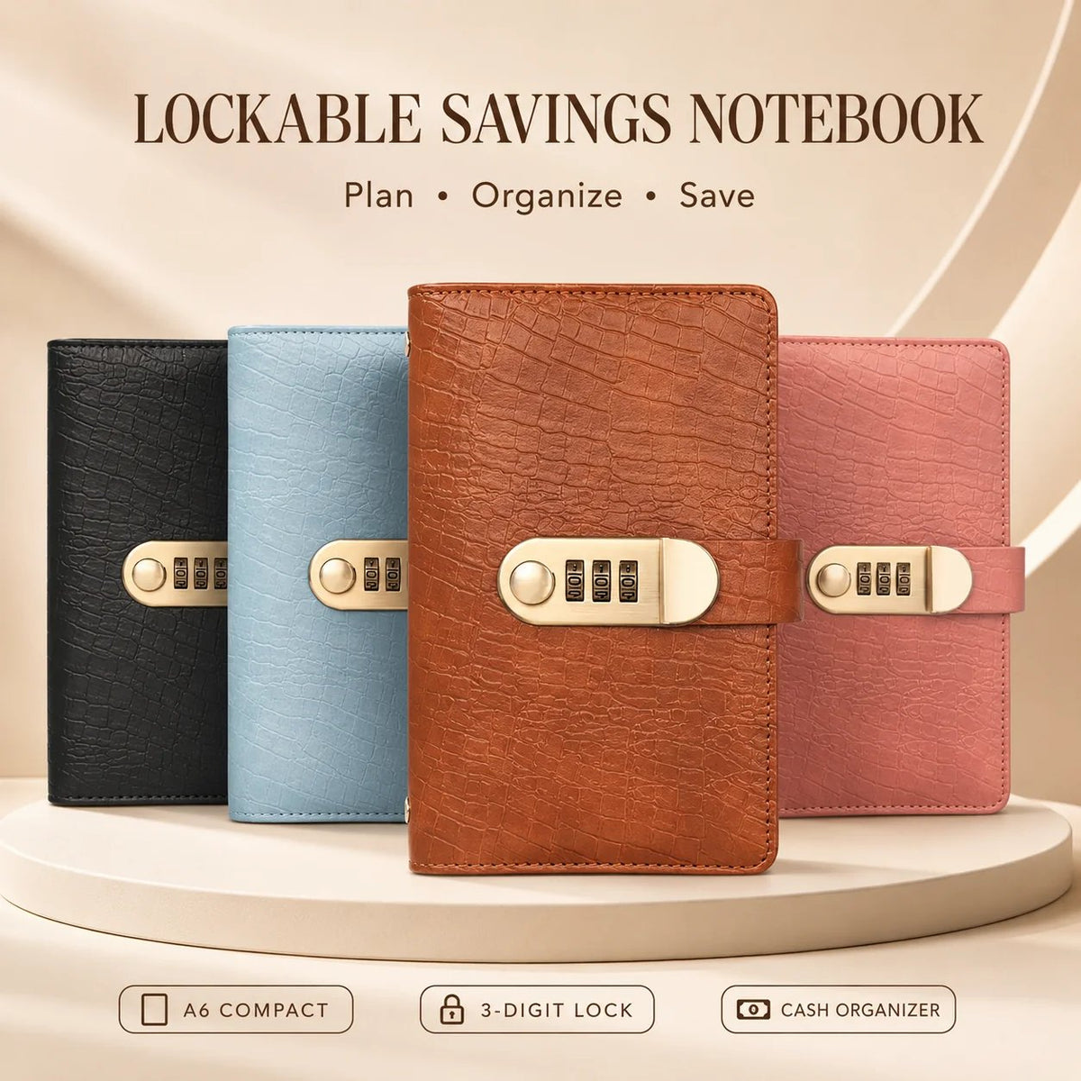 📒🔒 LAST DAY 50% OFF！Lockable A6 Money Savings Notebook with 3-Digit Code L