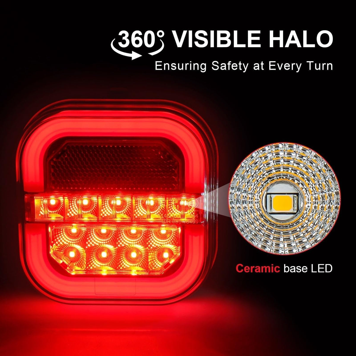 🚛 Wireless LED Trailer Lights – 2.4GHz Signal, IP67 Waterproof Brake & Turn Lights