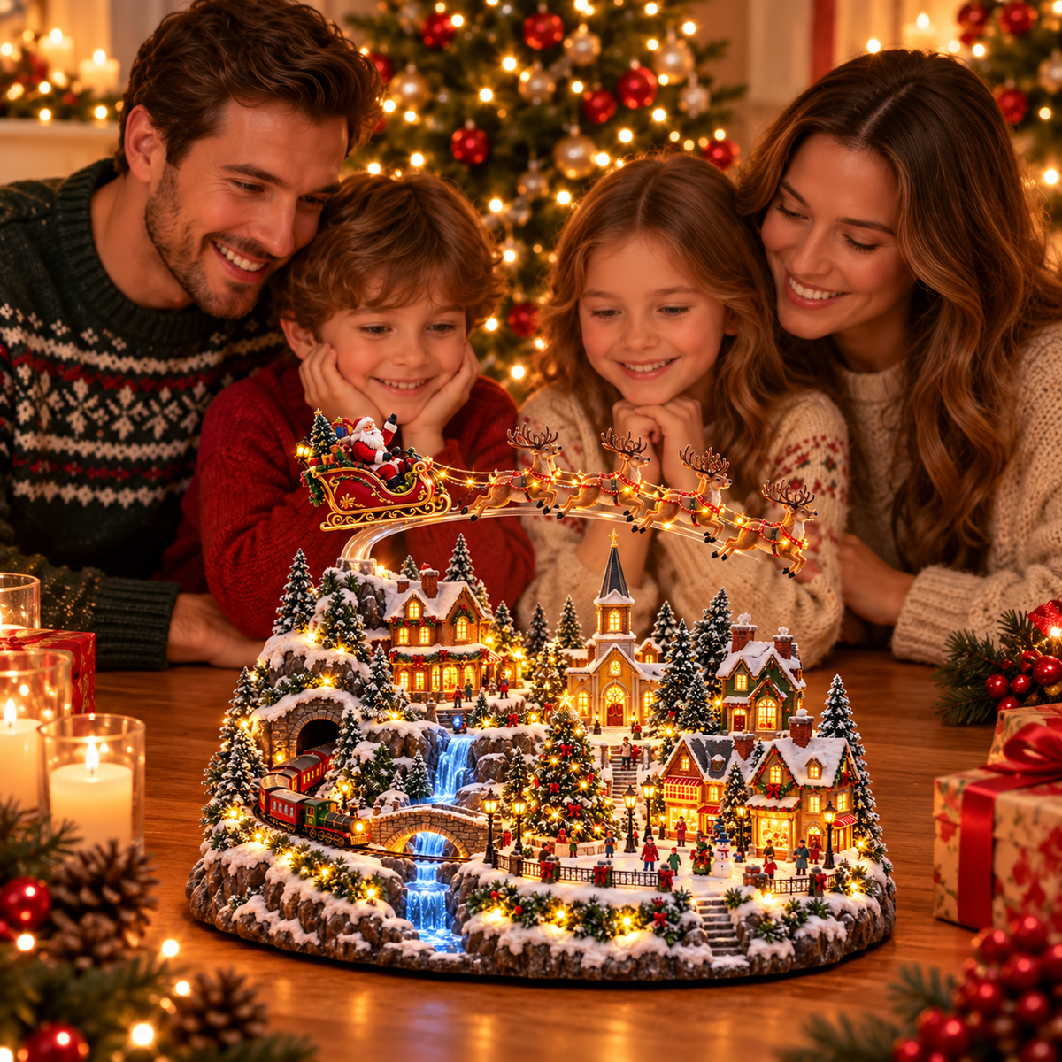 🎄✨ magical lighted christmas village – animated holiday decoration with festive charm 🎁