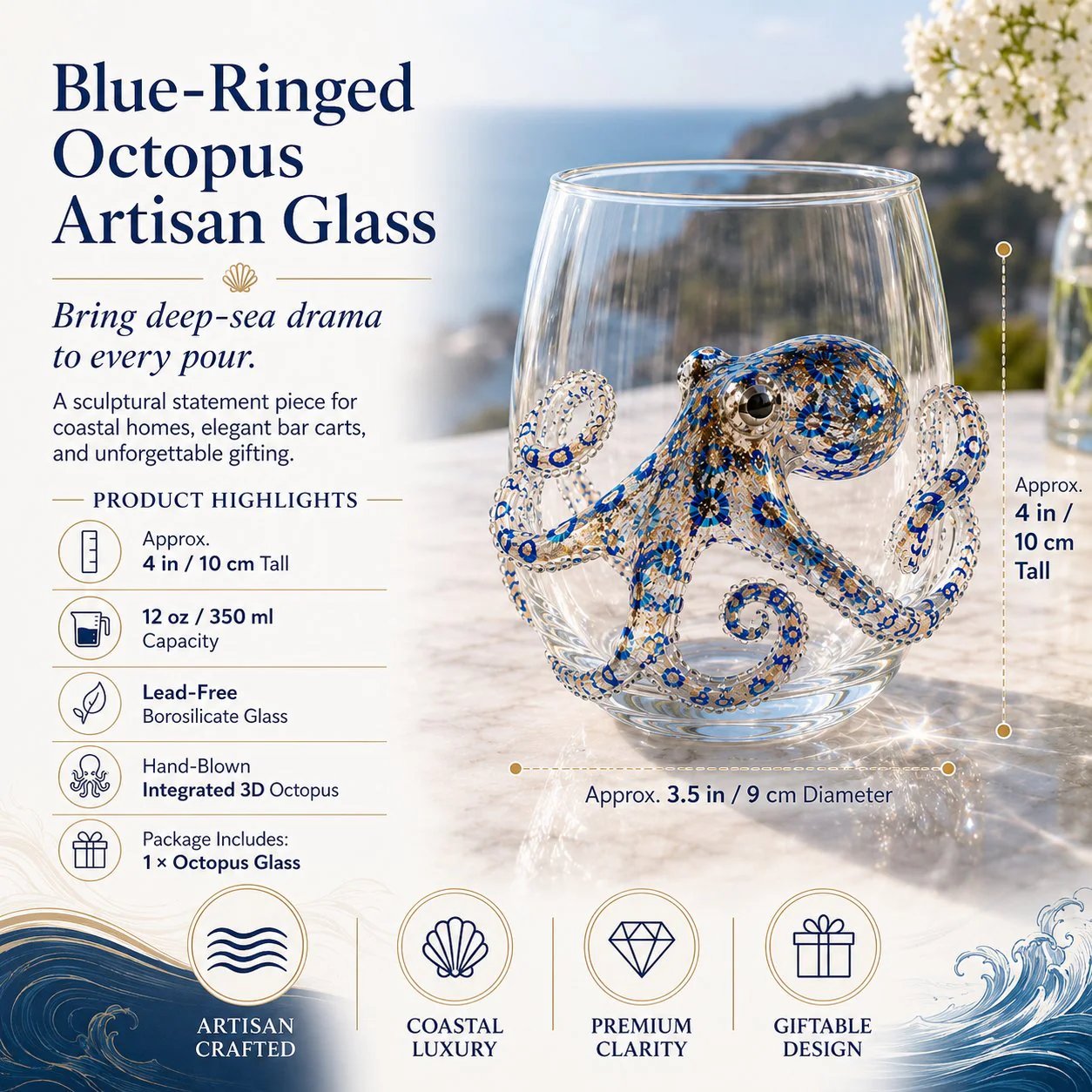 ⏰Sale Ends Today! 3D Hand-Blown Marine Glassware Up To 50% OFF
