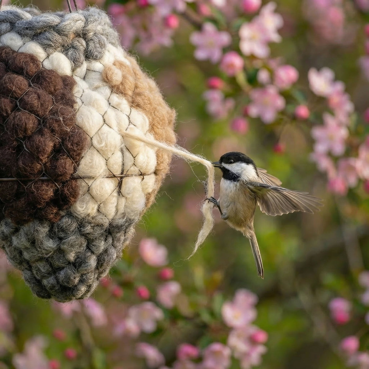 🪶Handmade Heart-Shaped Alpaca Fiber for Bird Nesting-Help Wild Birds Build Warm Nests