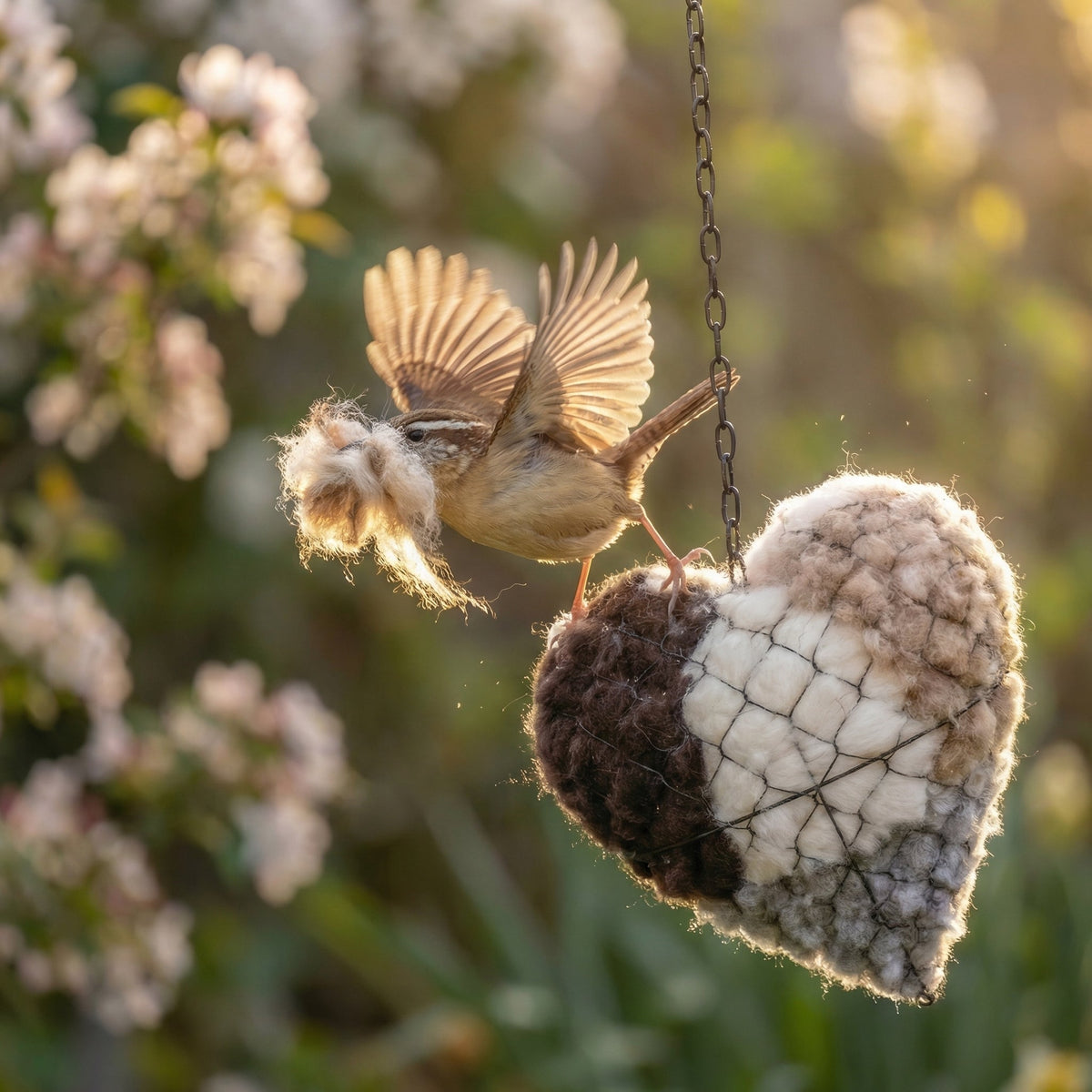 🪶Handmade Heart-Shaped Alpaca Fiber for Bird Nesting-Help Wild Birds Build Warm Nests