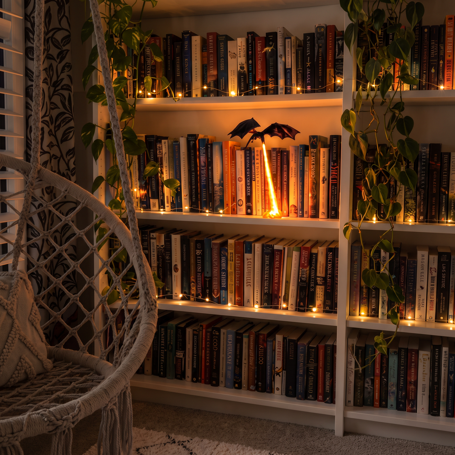🐉Dragon Flame Book Nook✨Magical Floating Dragon Decor For Your Bookshelf | Fantasy Collector Piece