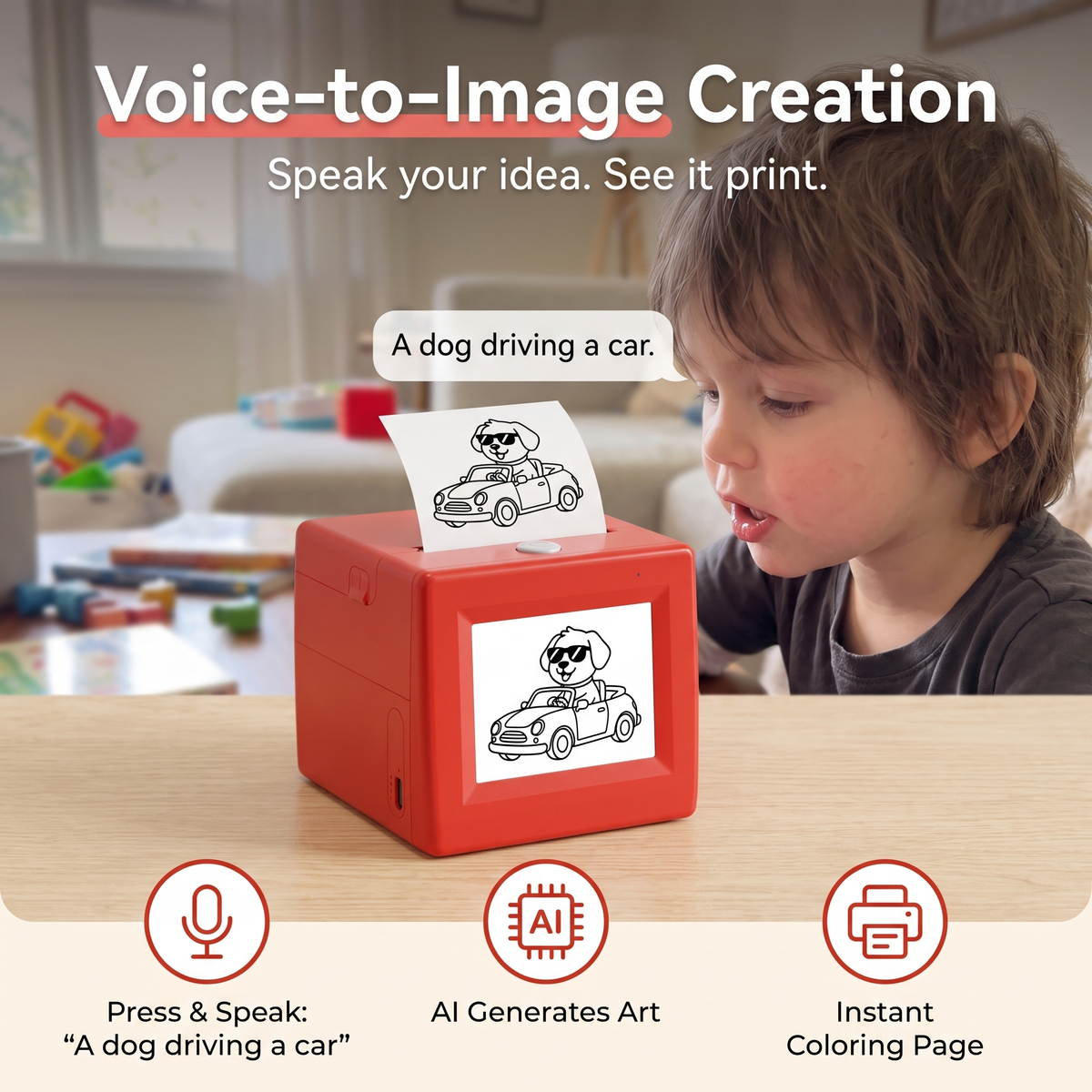 Ahlwocore voice-activated mini sticker printer - 10 Extra Sticker Rolls