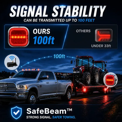 🚛 Wireless LED Trailer Lights – 2.4GHz Signal, IP67 Waterproof Brake & Turn Lights