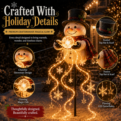 🎄50% OFF🎄 Snowman Magic Fountain™-Flowing Snowflake LED Christmas Garden Light❄️