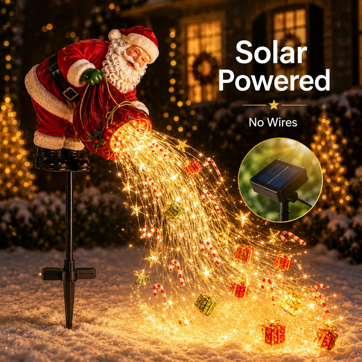 🌲 Christmas Magic Flowing Light Collection — Magical Swirling Light Stakes For Your Garden