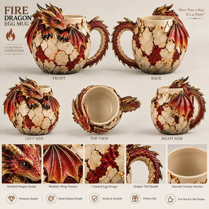 ⏳ Last Day 50% OFF – 🐉 Dragonbound  Sculpted Dragon Mug Collection | 6 Fantasy Realm Designs with Raised 3D Dragon Details ☕