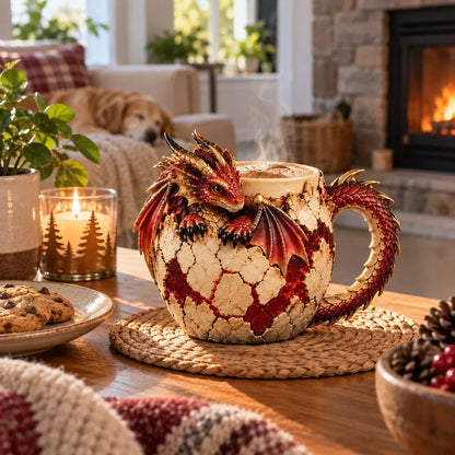 ⏳ Last Day 50% OFF – 🐉 Dragonbound  Sculpted Dragon Mug Collection | 6 Fantasy Realm Designs with Raised 3D Dragon Details ☕