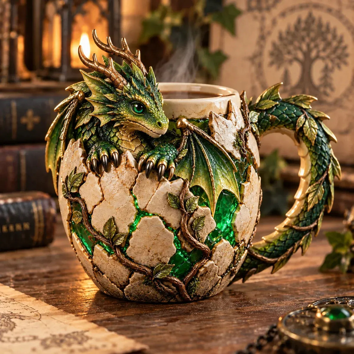 ⏳ Last Day 50% OFF – 🐉 Dragonbound  Sculpted Dragon Mug Collection | 6 Fantasy Realm Designs with Raised 3D Dragon Details ☕