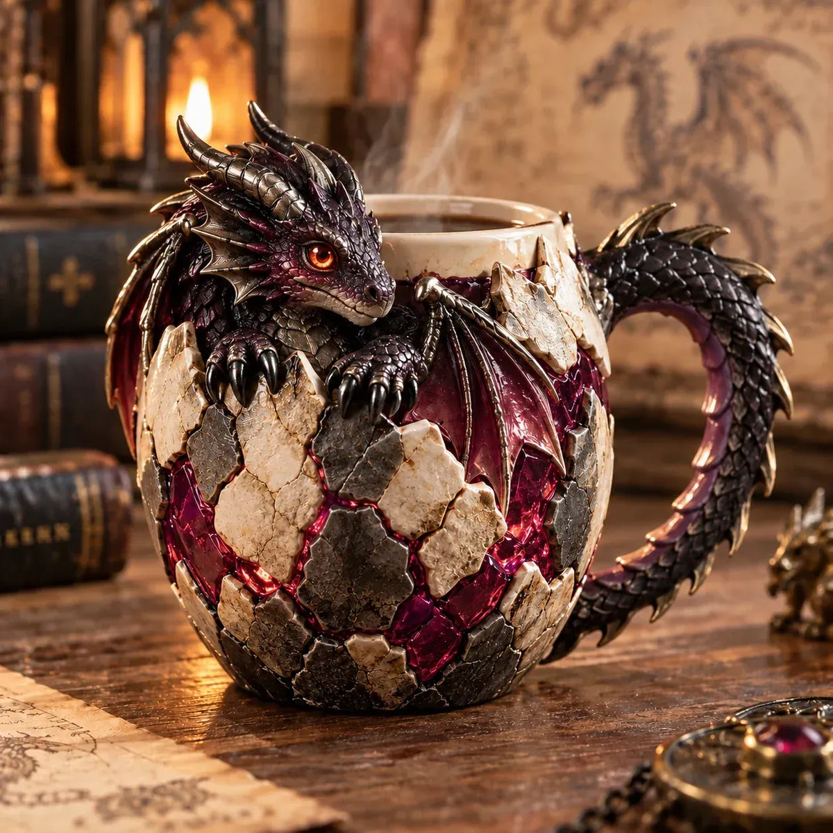 ⏳ Last Day 50% OFF – 🐉 Dragonbound  Sculpted Dragon Mug Collection | 6 Fantasy Realm Designs with Raised 3D Dragon Details ☕