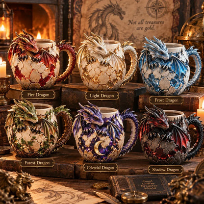 ⏳ Last Day 50% OFF – 🐉 Dragonbound  Sculpted Dragon Mug Collection | 6 Fantasy Realm Designs with Raised 3D Dragon Details ☕