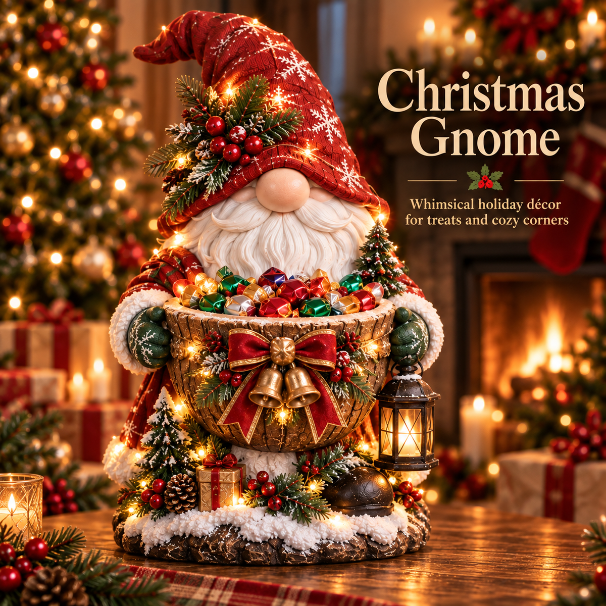 Ahlwocore Lighted Christmas Candy Bowls - Holiday Designs