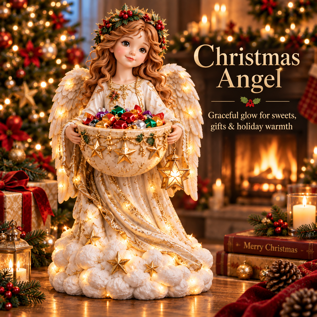 Ahlwocore Lighted Christmas Candy Bowls - Holiday Designs