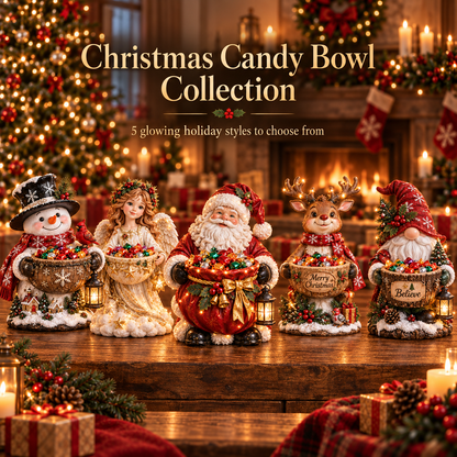Ahlwocore Lighted Christmas Candy Bowls - Holiday Designs