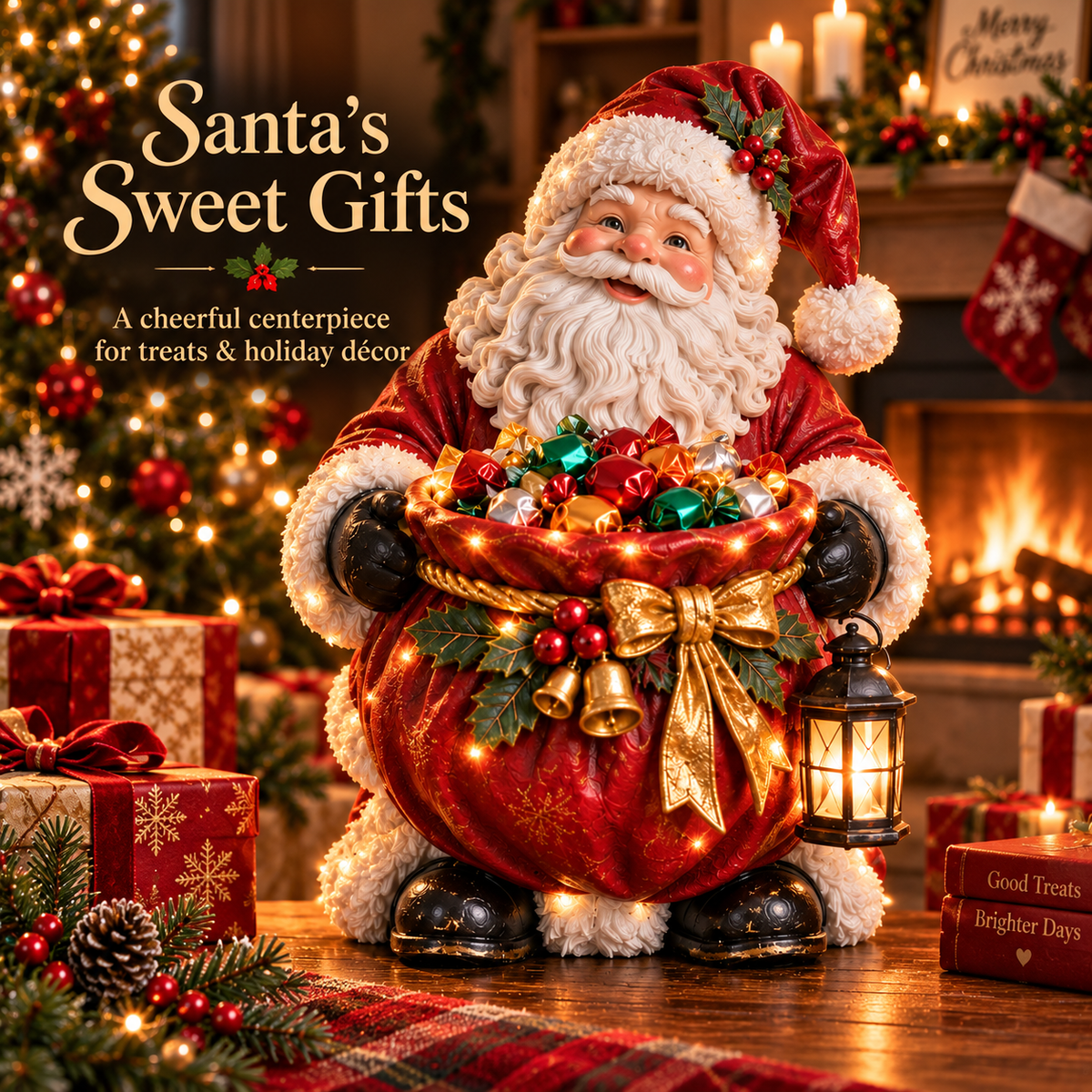 Ahlwocore Lighted Christmas Candy Bowls - Holiday Designs