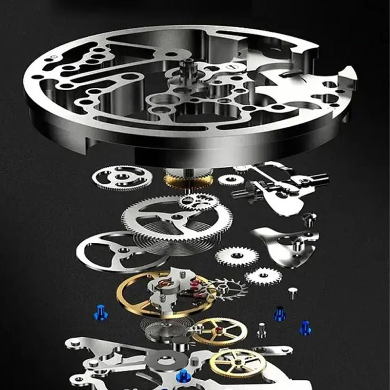 ⌚ Roman Skeleton Automatic Mechanical Watch – Classic Men's Open-Dial Timepiece