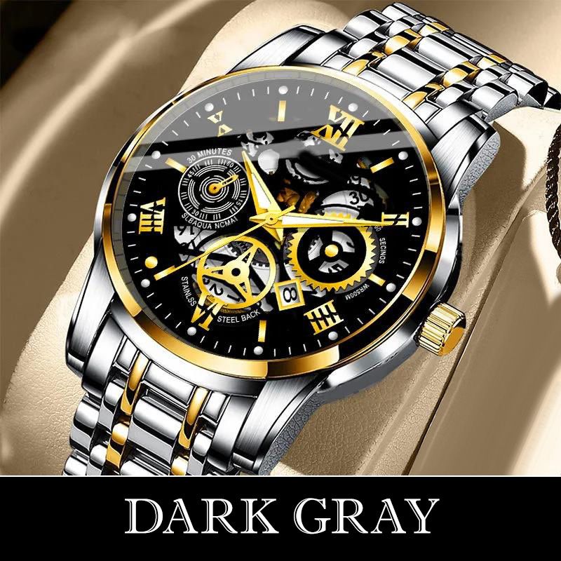 ⌚ Roman Skeleton Automatic Mechanical Watch – Classic Men's Open-Dial Timepiece