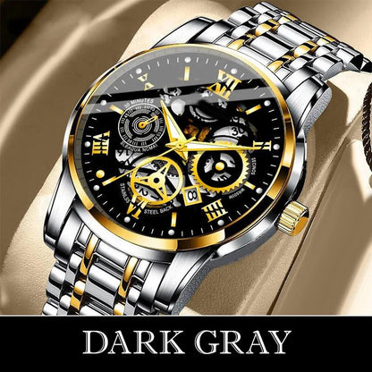 ⌚ Roman Skeleton Automatic Mechanical Watch – Classic Men's Open-Dial Timepiece