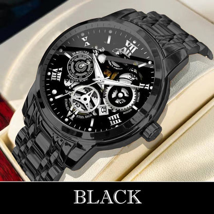 ⌚ Roman Skeleton Automatic Mechanical Watch – Classic Men's Open-Dial Timepiece