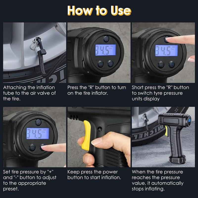 🔥HOT SALE 50%OFF🔥Portable Cordless Air Compressor with Digital Display