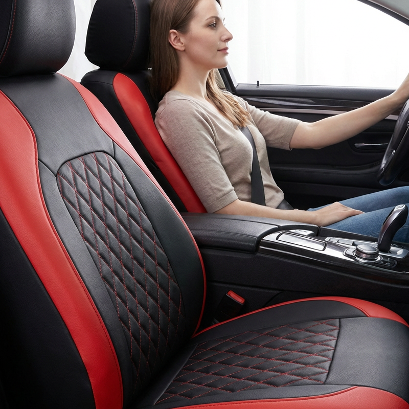 9-Piece Universal Fit Leather Car Seat Cover Set