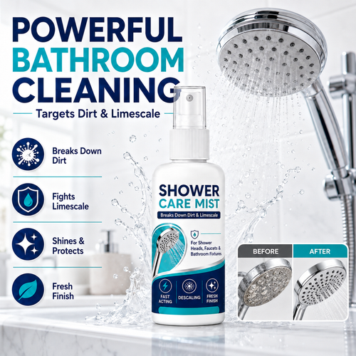 🚿 Fast-Acting Limescale Remover Spray for Showerheads and Faucets
