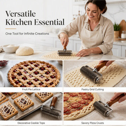 🥧Make Perfect Lattice Pie Crust In One Roll | Pastry Roller Cutter