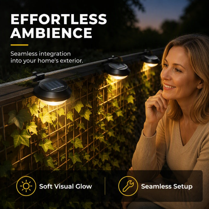 ☀️Outdoor Solar Gutter LED Light for Yard, Fence & Eave Accent