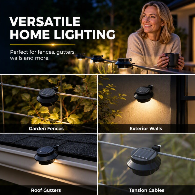 ☀️Outdoor Solar Gutter LED Light for Yard, Fence & Eave Accent